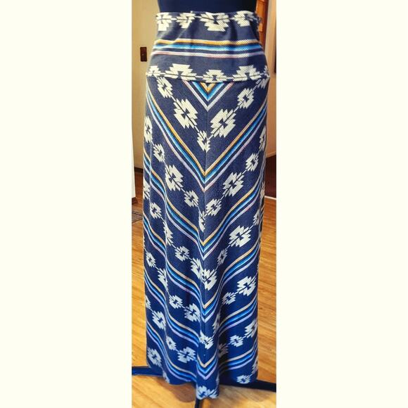 Mossimo Maxi Skirt M Stretch Flare Aztec Southwestern Tribal Country Y2K Western - Picture 3 of 10